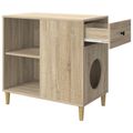 vidaXL Mačka Dom Sonoma 72 x 42,5 x 70 cm Kompozitné drevo
