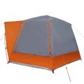 vidaXL Kempingový stan Sivá a oranžová 420 x 420 x 227 cm Polyester