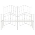 vidaXL Kovový rám postele s predným a zadným čelom biely 120x200 cm