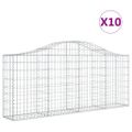 vidaXL Oblúkové gabionové koše 10ks 200x30x80/100cm pozinkované železo