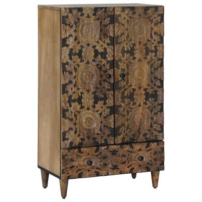vidaXL Vysoký stolík Hnedá 60 x 33,5 x 100 cm Masívne mango drevo