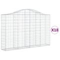vidaXL Oblúkové gabiónové koše 18 ks 200x30x120/140cm pozinkov. železo