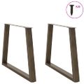 vidaXL Nohy k jedálenskému stolu v tvare V, 2 ks, prírodná oceľ, 90 x (72-73,3) cm, oceľ
