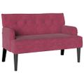 vidaXL Chesterfield lavica Víno červené 112 x 65,5 x 75 cm Zamat