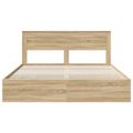 vidaXL Rám postele Sonoma dub 200 x 200 cm Inžinierske drevo