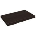 vidaXL Stolová doska tmavohnedá 80x50x(2-6) cm ošetrený dubový masív