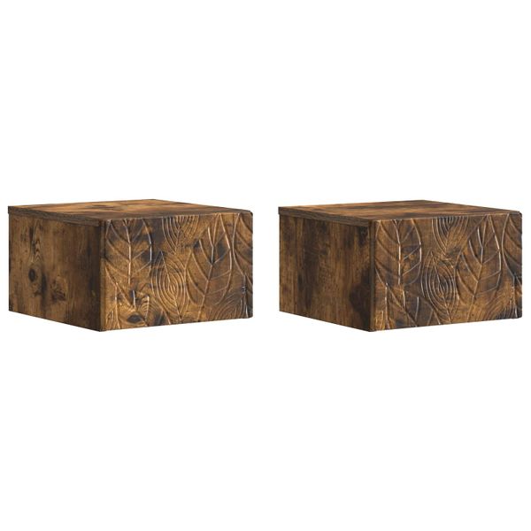 vidaXL Nástenná nočná skrinka 2 pcs Dymový dub 49 x 34,5 x 20 cm