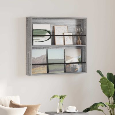 vidaXL Regál na časopisy Sivý Sonoma 80 x 12 x 70 cm Kompozitné drevo