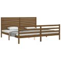 vidaXL Posteľný rám s čelom medovo-hnedý 200x200 cm masívne drevo