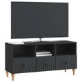 vidaXL TV skrinka 102 x 34,5 x 50 cm Čierny Konštruované drevo