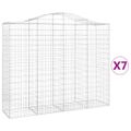 vidaXL Oblúkové gabiónové koše 7ks 200x50x160/180cm pozinkované železo