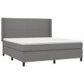 vidaXL Boxspring posteľ s matracom tmavosivá 180x200 cm látka