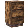 vidaXL Nočný stolík Dymová dub 39 x 34,5 x 65 cm Kompozitné drevo