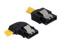 Kábel SATA - Serial ATA 150/300 - SATA (F) do SATA (F) - 50 cm - vybavený západkou, ľavý uhlový konektor, priamy konektor - žltá