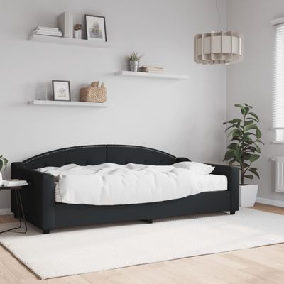 vidaXL Denná posteľ s matracom čierna 100x200 cm látka