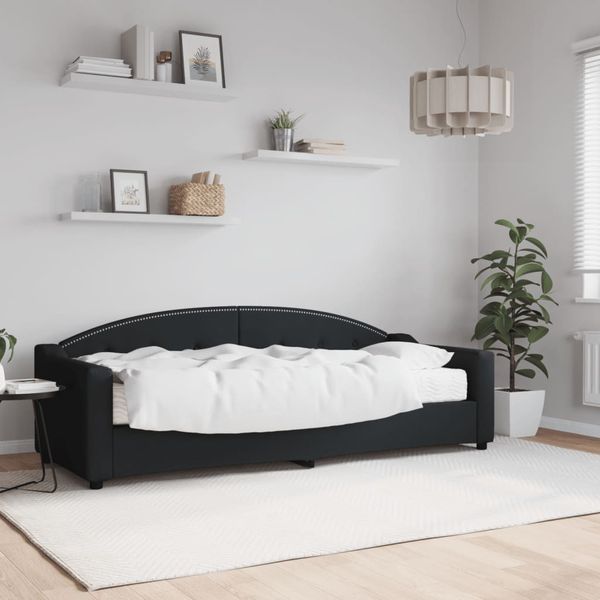 vidaXL Denná posteľ s matracom čierna 80x200 cm látka