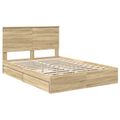 vidaXL Úložná posteľ Sonoma dub 135 x 190 cm Kompozitné drevo