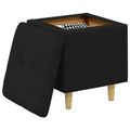vidaXL Ottoman s Úložným Priestorom Čierny 40 x 40 x 45 cm látka