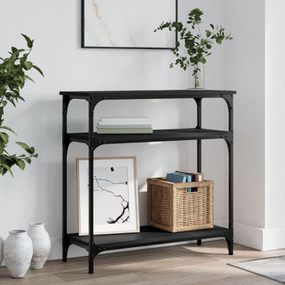 vidaXL Konzolový stolík čierny 75x29x75 cm kompozitné drevo