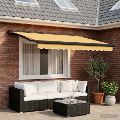 vidaXL Sklopná markíza Piesková 300 x 250 cm Plátno a hliník