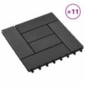 vidaXL Dlažba na terasu 11 ks Čierna 30 x 30 cm WPC