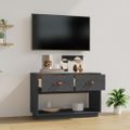 vidaXL TV skrinka sivá 90x40x60 cm masívna borovica