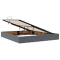 vidaXL LED úložná posteľ s matracom Tmavosivá 160 x 200 cm Zamat