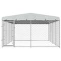 vidaXL Vonkajšia voliéra pre psy so strechou 7,6x3,8x2,3 m