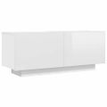 vidaXL TV skrinka lesklá biela 100x35x40 cm spracované drevo
