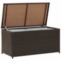 vidaXL Záhradný úložný box hnedý 100x50x50 cm polyratanový