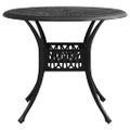 vidaXL Záhradný stôl čierny 90x90x74 cm liaty hliník