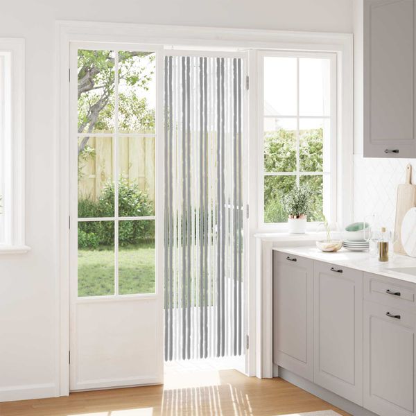 vidaXL Záves proti hmyzu z chenille Šedý a biely 56 x 200 cm 100% PP
