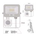 LED reflektor GLARO EMOS ZS2314W s pohybom detektorom, 10 W, biela, IP54, 1000 lm, neutrálna biela