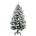 vidaXL Umelý výklopný vianočný stromček 150 LED a sada gulí 150 cm