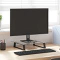 vidaXL Stojan na monitor čierny 40x35x8 cm tvrdené sklo a kov