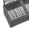 vidaXL Vyvýšený záhon+mriežka, 2 nádoby 58x30x107cm, polyratan, čierny