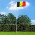 vidaXL Belgická vlajka a stĺp 6 m hliníkový