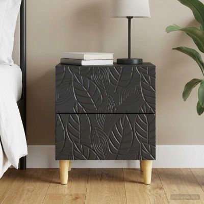 vidaXL Nočný stolík Čierna 43 x 34,5 x 48 cm Kompozitné drevo