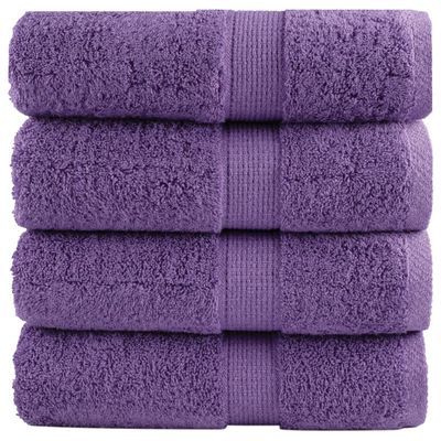vidaXL Prémiové uteráky pre hostí SOLUND 4 ks fialové 30x50 cm 600 g/m²