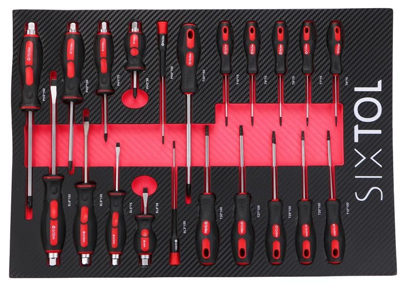 Modul s náradím do dielenského vozíka MECHANIC TOOL TRAY 8, 21 ks SIXTOL