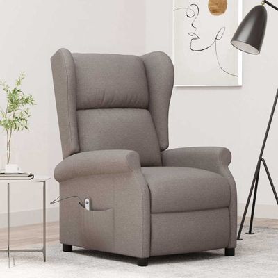 vidaXL Elektrické sklápacie kreslo wingback sivohnedo látka