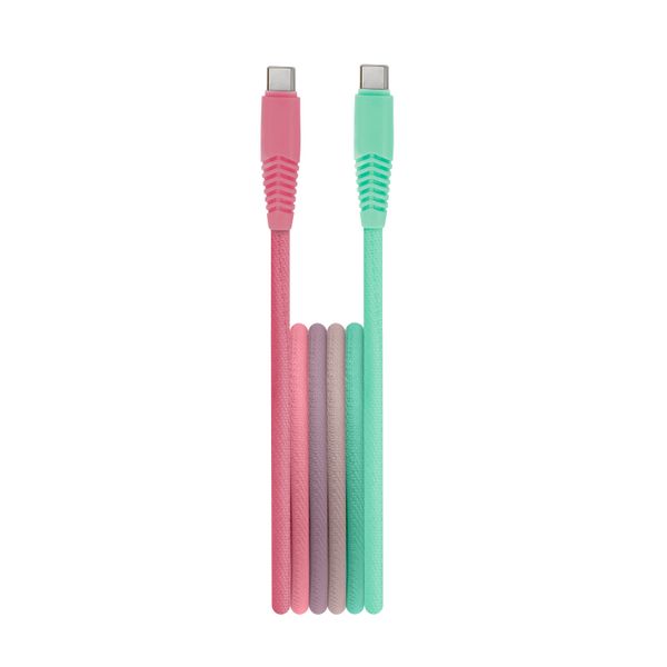 Setty kábel USB-C - USB-C 1,5 m 3A KGC-C-1.5320 tyrkysovo-ružový gradient