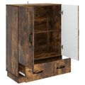 vidaXL Servírovacia skriňa so zásuvkou Dymový dub 66 x 34,5 x 92 cm