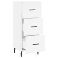 vidaXL Komoda biela 34,5x34x90 cm spracované drevo