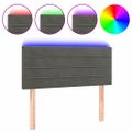 vidaXL Čelo postele s LED tmavosivé 100x5x78/88 cm zamat
