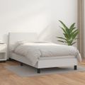 vidaXL Boxspring posteľ s matracom biela 90x200 cm umelá koža