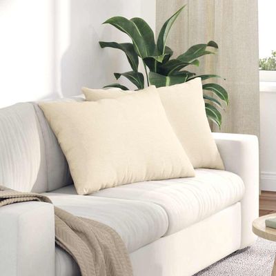 vidaXL Vankúše na pohovku 2 pcs Krémová 70 x 50 cm Kordúrová tkanina