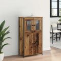 vidaXL Highboard Staré drevo 62 x 32 x 106,5 cm Kompozitné drevo