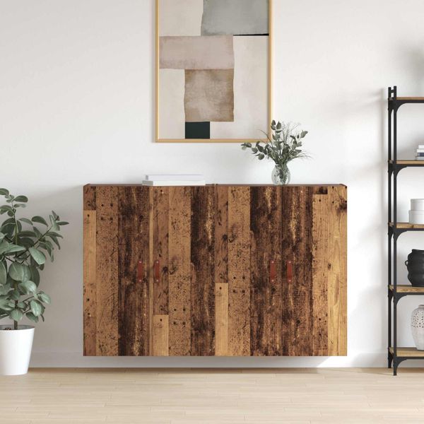 vidaXL Nástenná skrinka Nástenný 2 pcs Staré drevo 69,5 x 34 x 90 cm