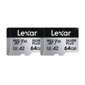 Sada 2 pamäťových kariet Lexar High-Performance Silver Plus microSDXC 2x64 GB + adaptér